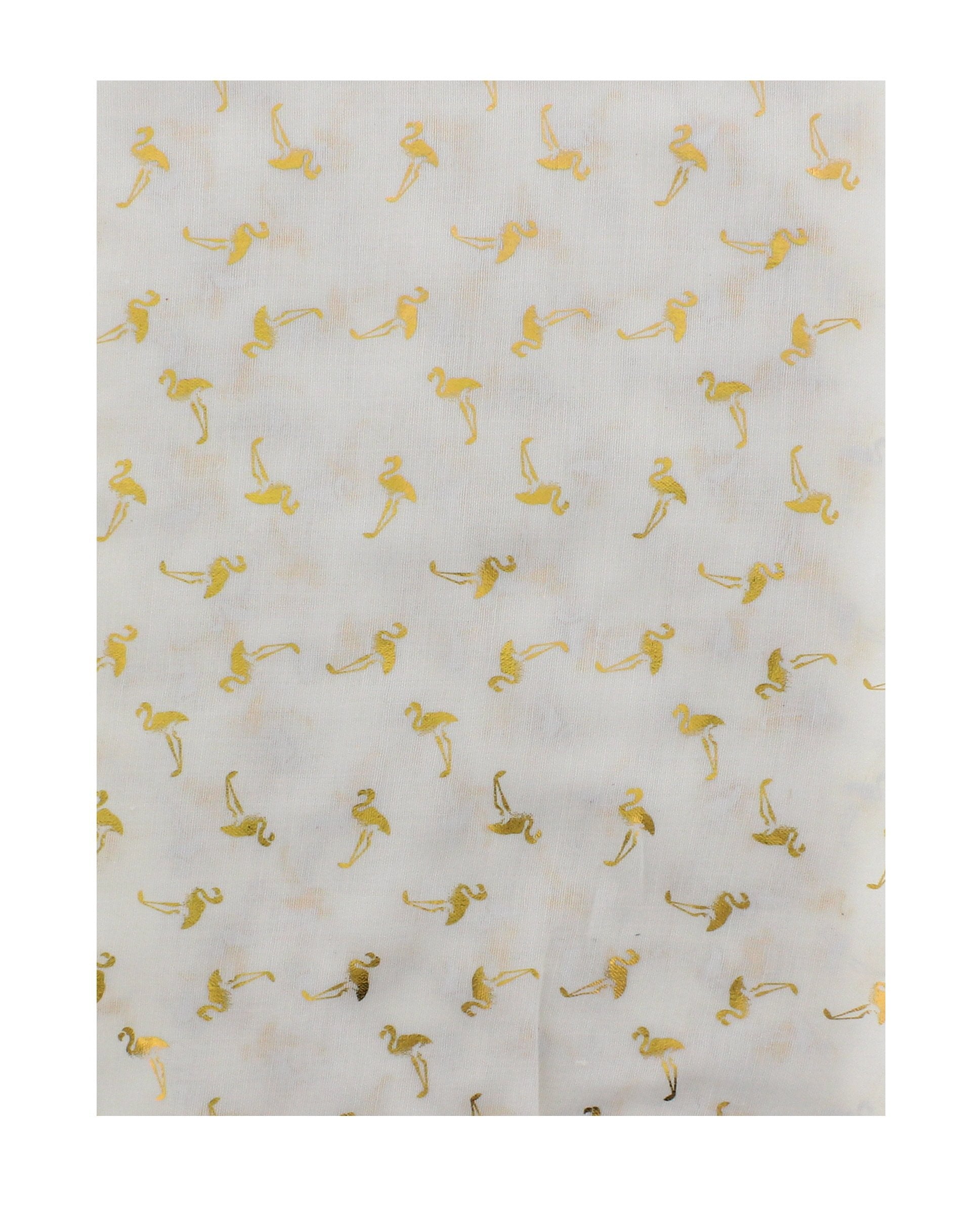 Gold Foil Flamingos Scarves