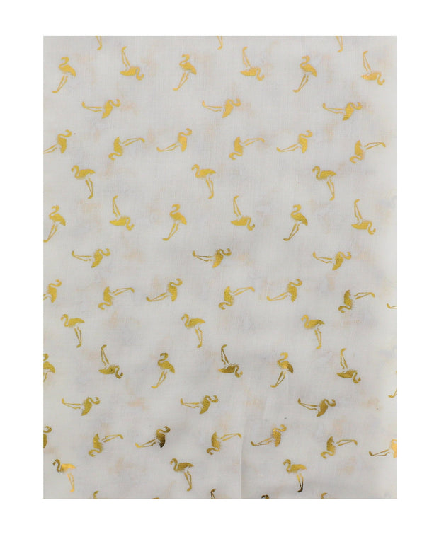 Scarf with Gold Foil Flamingos