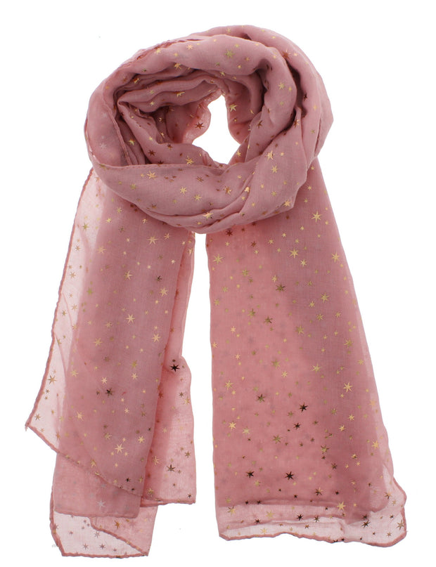 Scarf with Gold Foil Stars