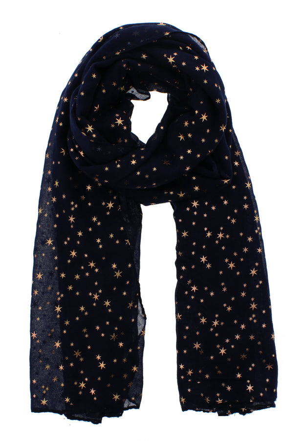 Scarf with Gold Foil Stars