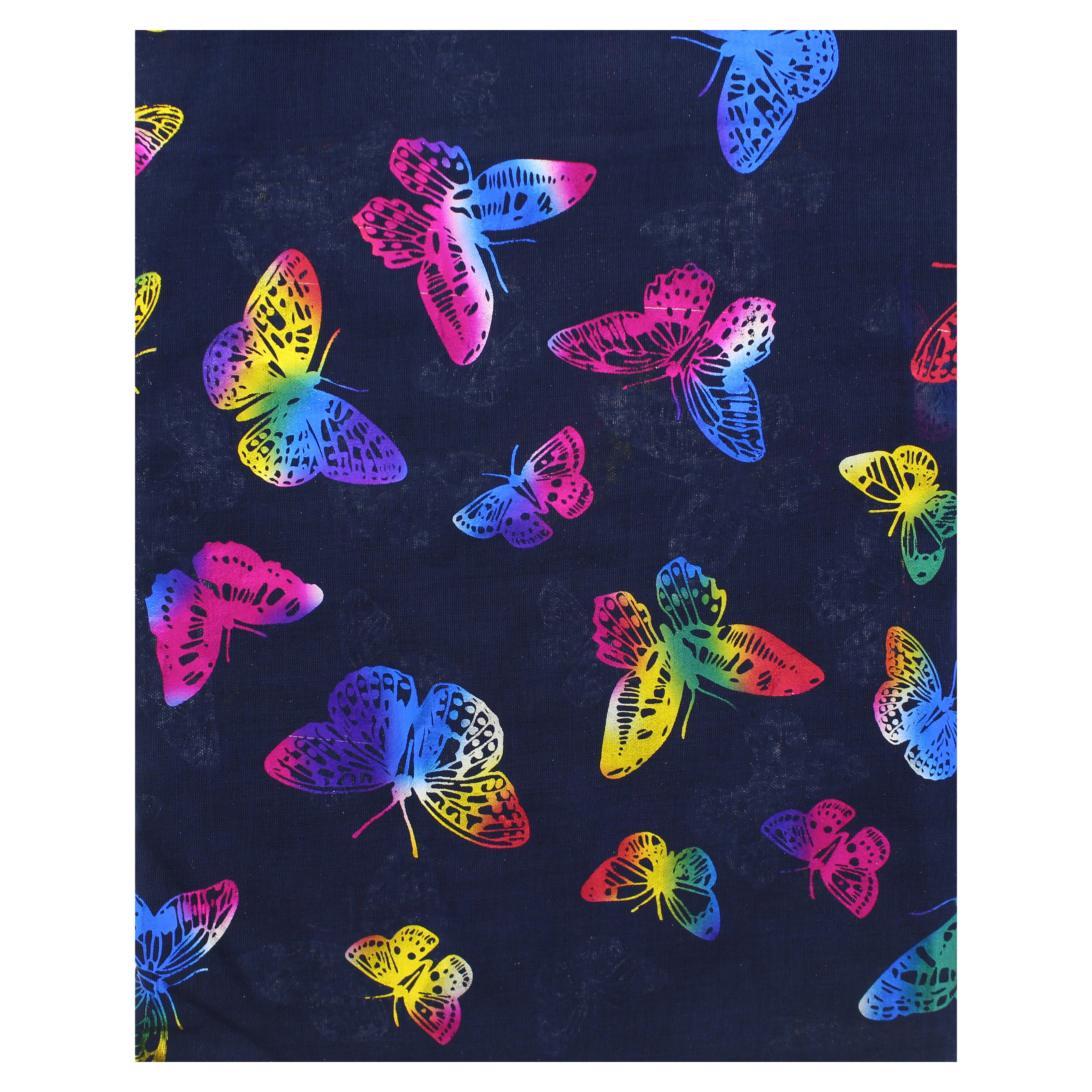 Large Rainbow Foil Butterflies Scarves