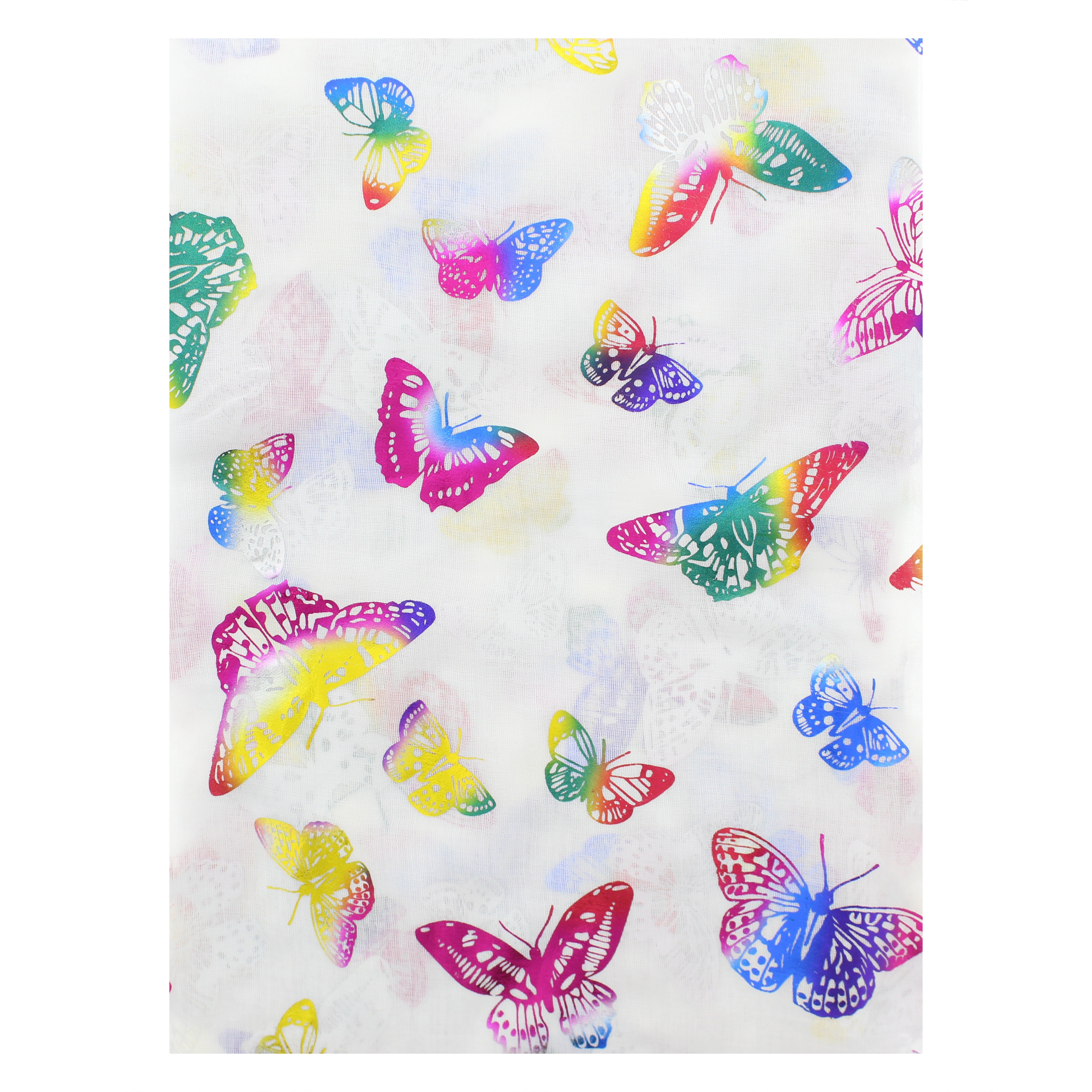 Large Rainbow Foil Butterflies Scarves