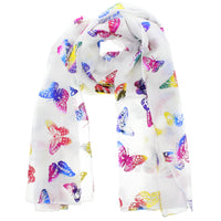 Large Rainbow Foil Butterflies Scarves