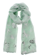 Silver Foil Butterflies Scarves