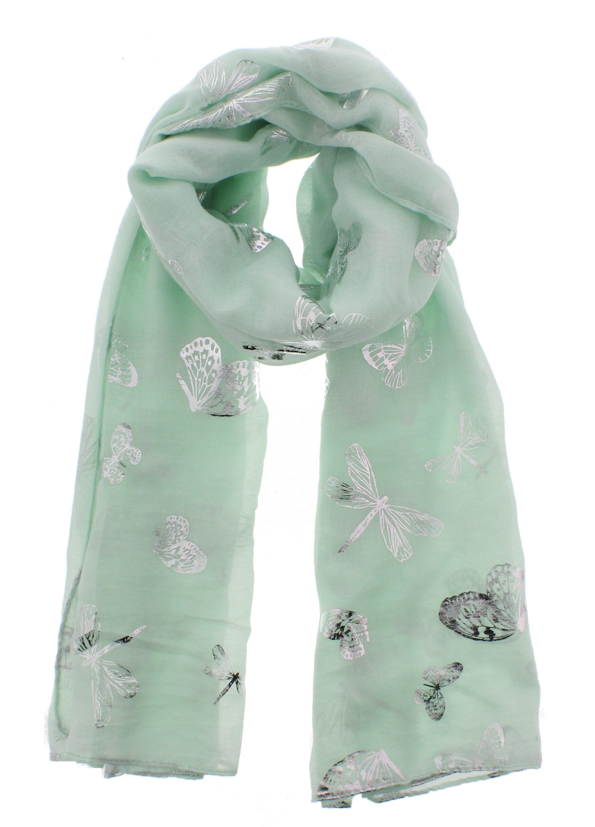 Silver Foil Butterflies Scarves