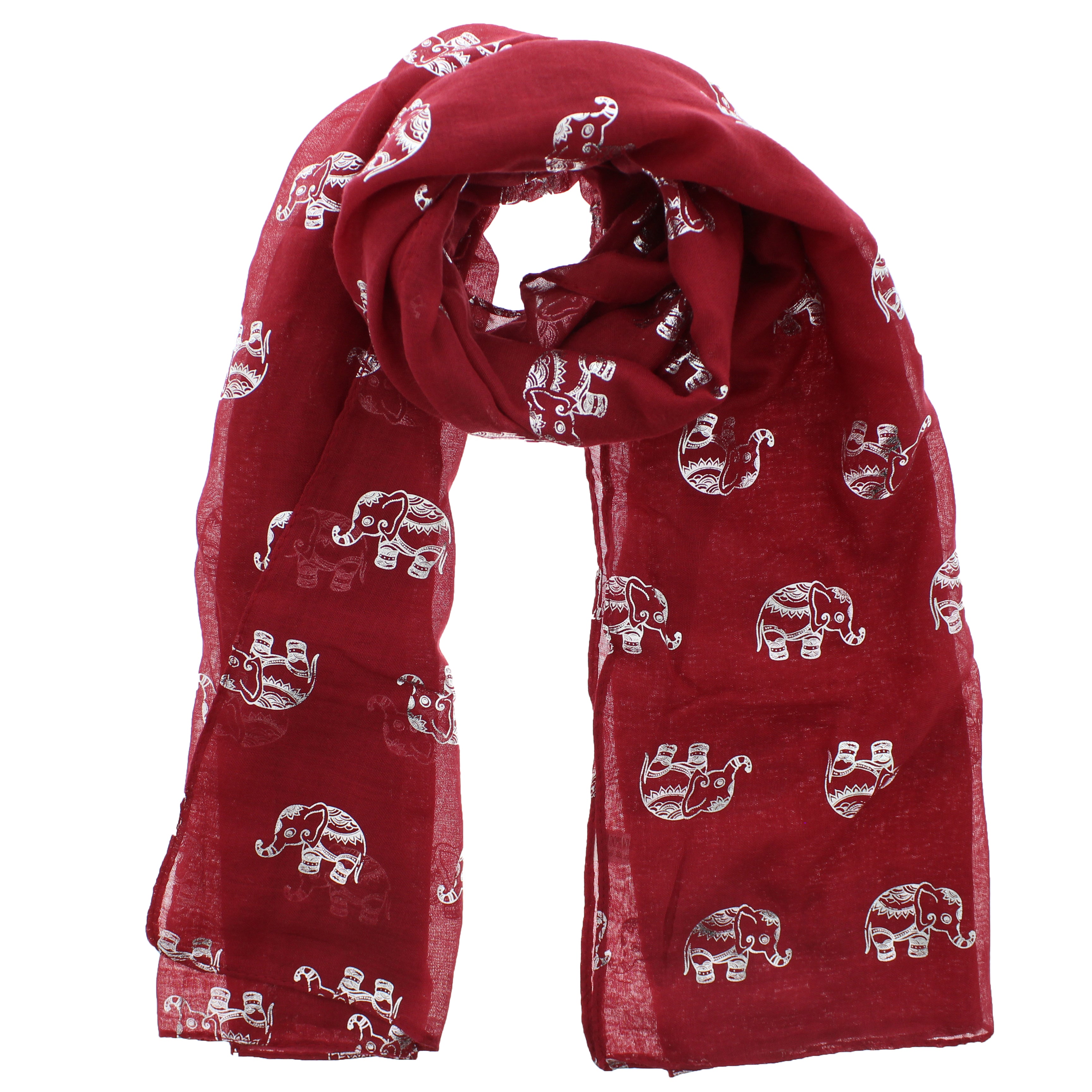 Silver Foil Elephants Scarves