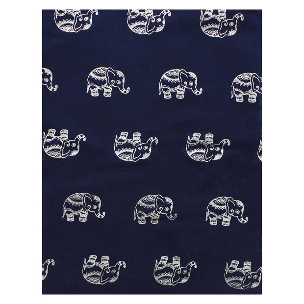 Scarf with Silver Foil Elephants