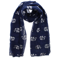 Silver Foil Elephants Scarves
