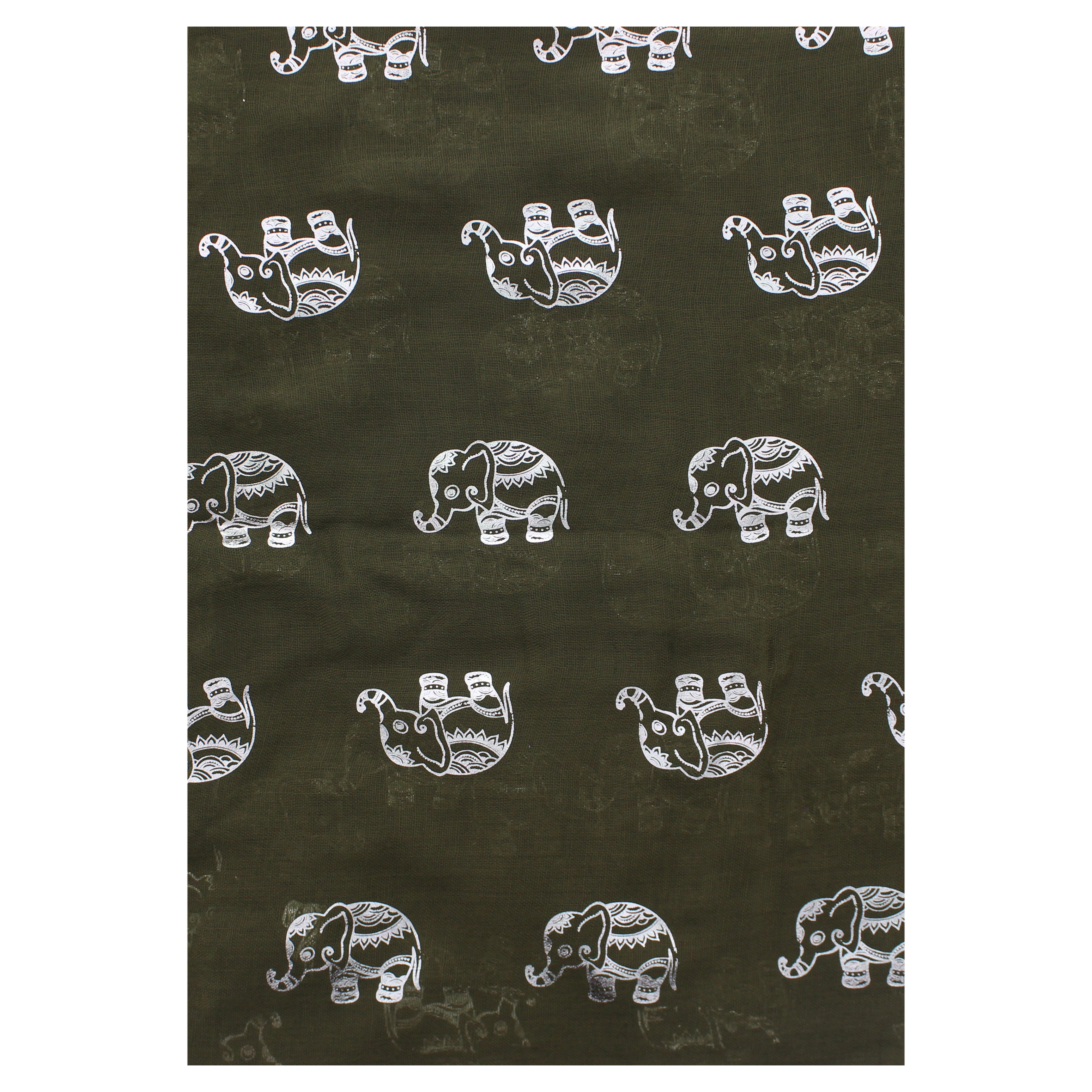 Silver Foil Elephants Scarves