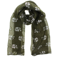 Silver Foil Elephants Scarves