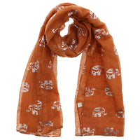 Silver Foil Elephants Scarves