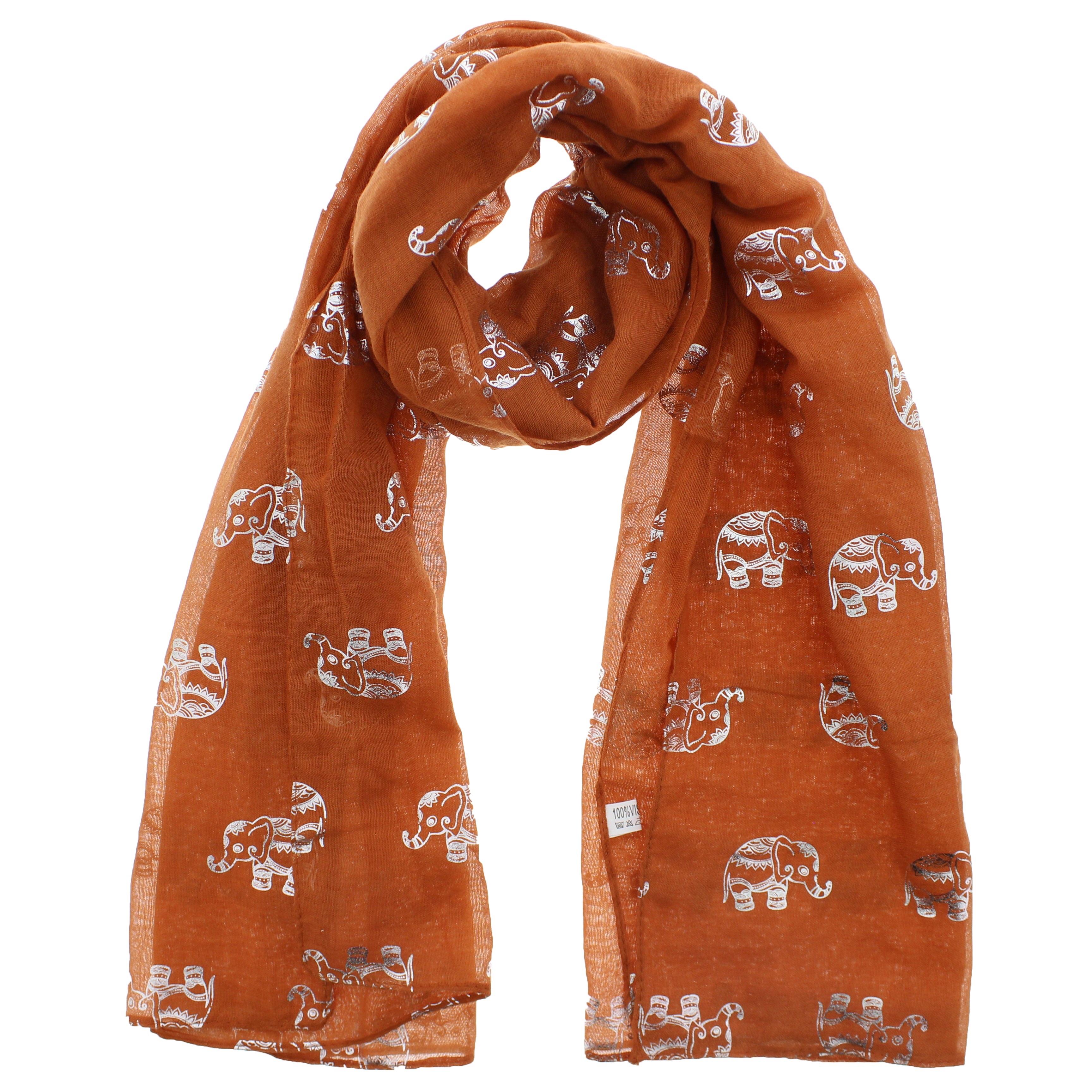 Silver Foil Elephants Scarves