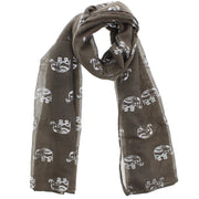 Scarf with Silver Foil Elephants