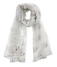 Silver Foil Elephants Scarves