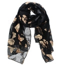 Large Gold Foil Butterflies Scarves