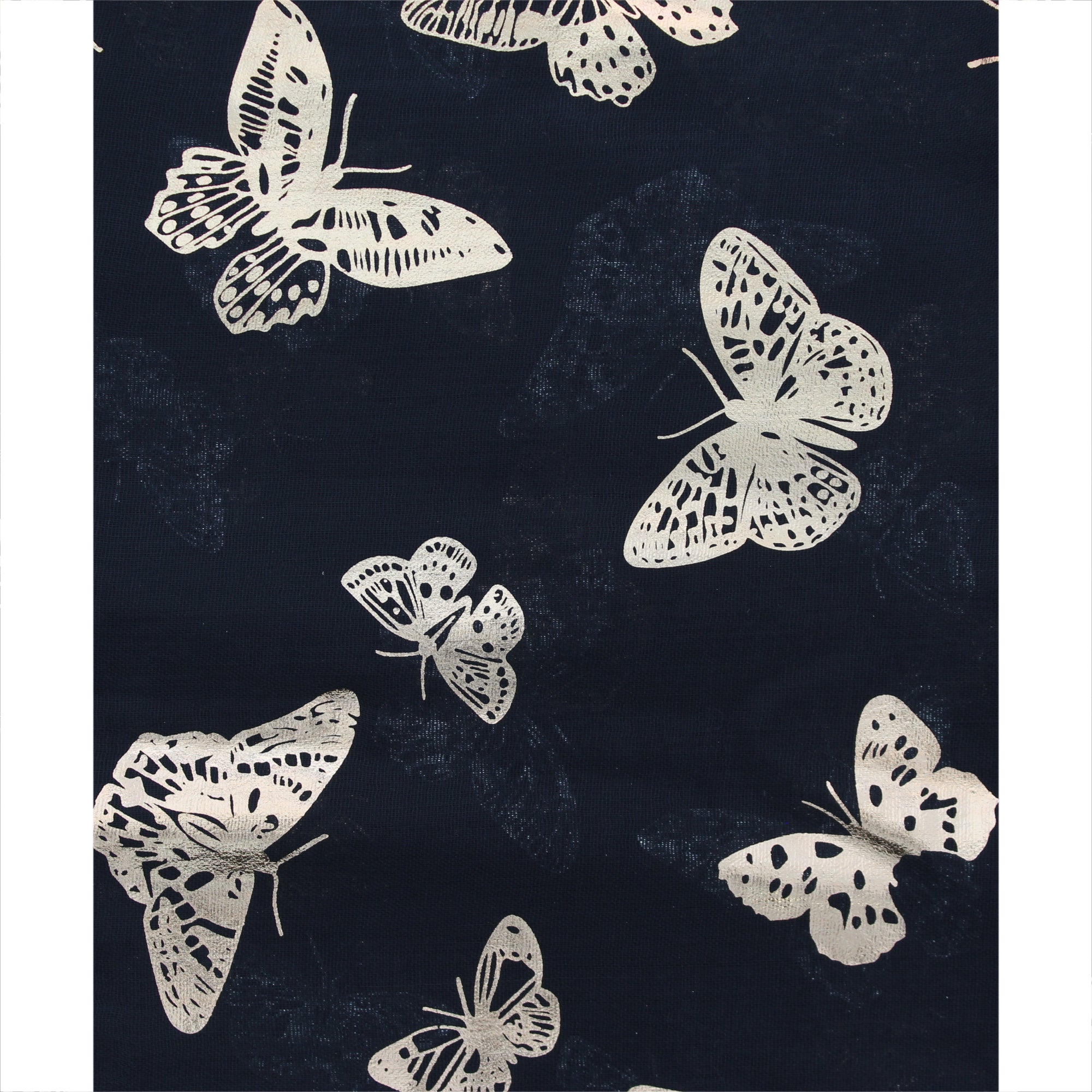Large Gold Foil Butterflies Scarves