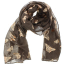 Large Gold Foil Butterflies Scarves