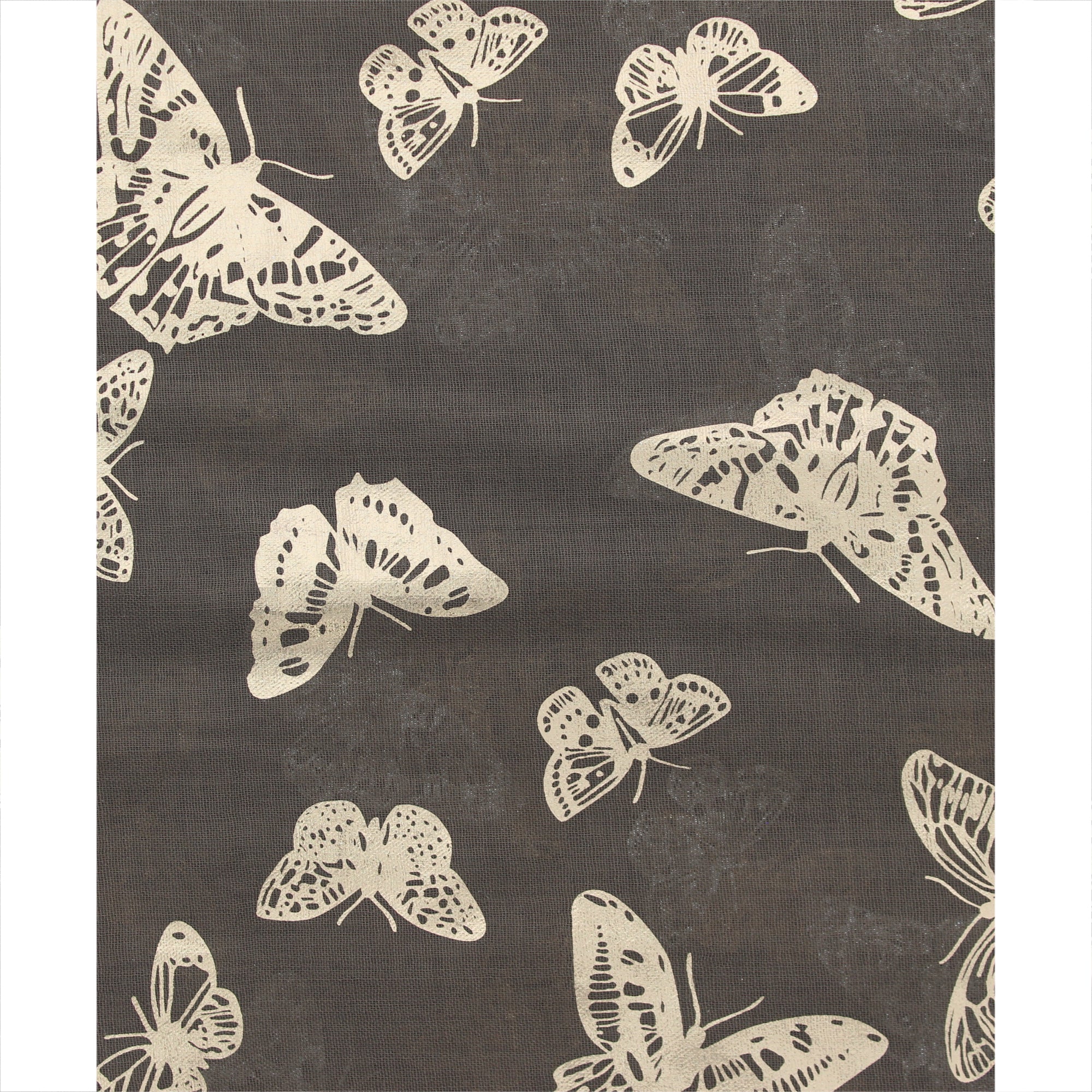 Large Gold Foil Butterflies Scarves