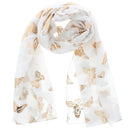 Large Gold Foil Butterflies Scarves