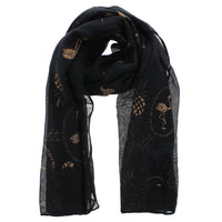 Gold Glitter Flamingos & Pineapples Scarves