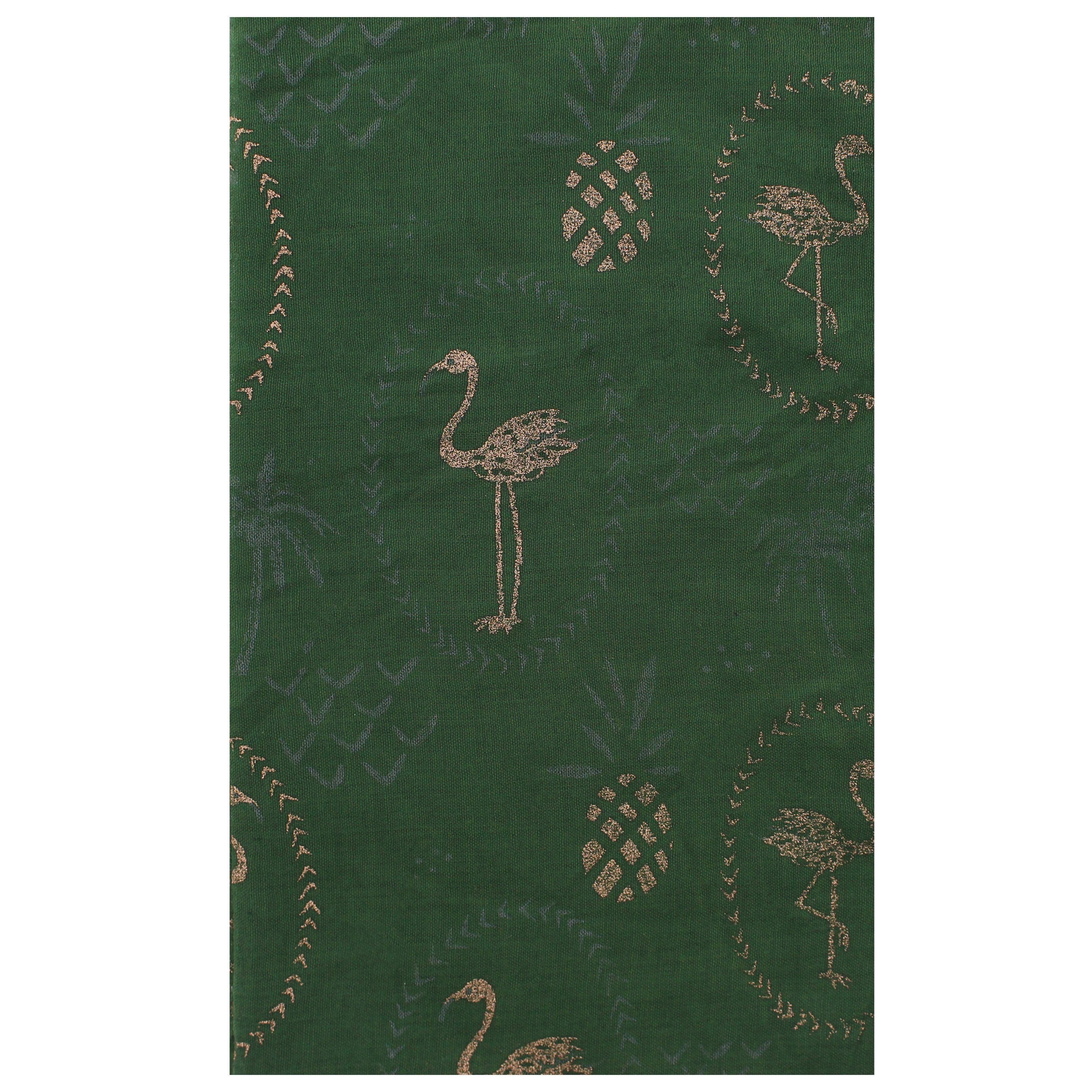 Gold Glitter Flamingos & Pineapples Scarves