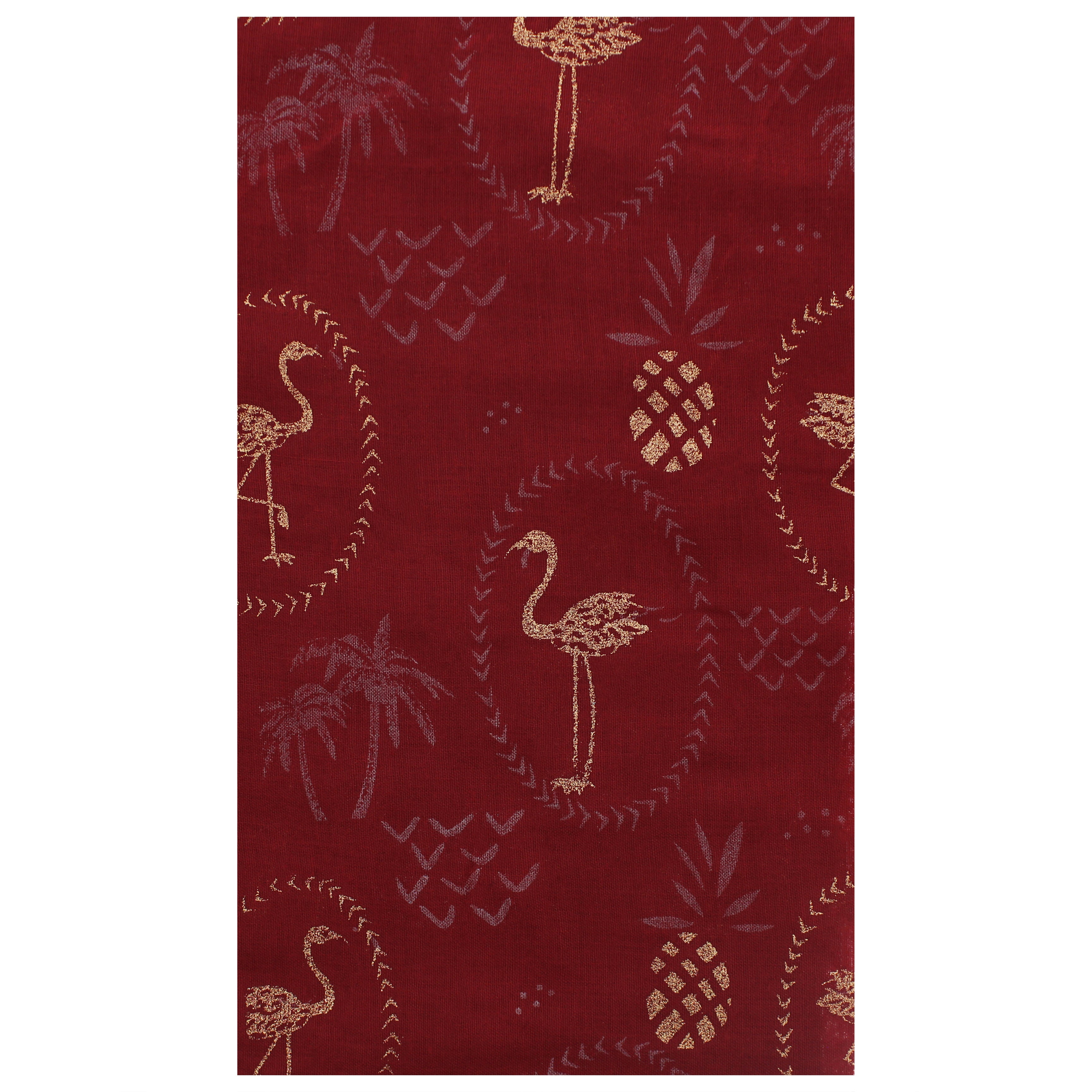 Gold Glitter Flamingos & Pineapples Scarves