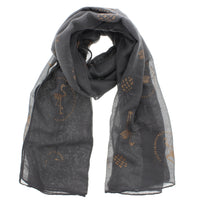 Gold Glitter Flamingos & Pineapples Scarves