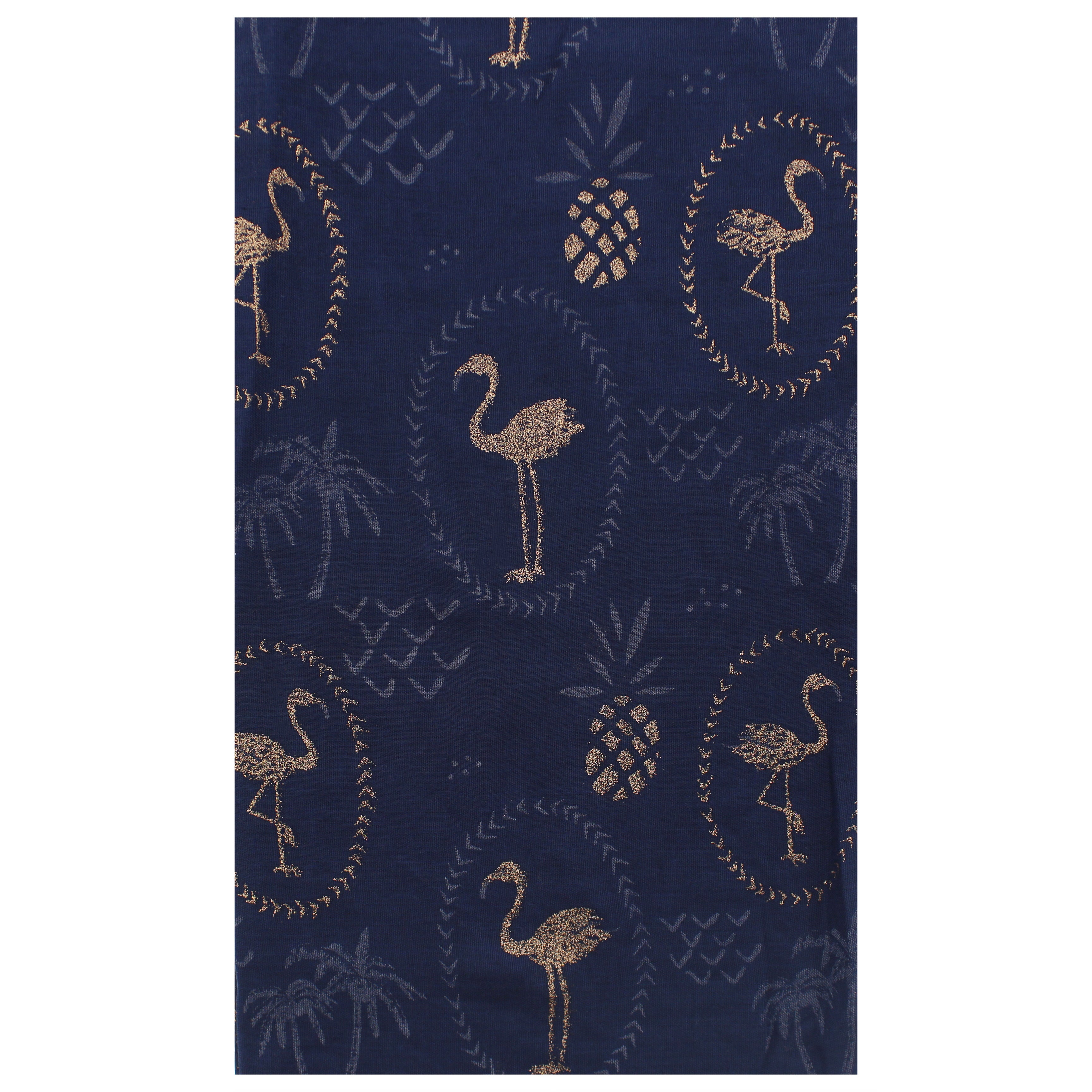Gold Glitter Flamingos & Pineapples Scarves