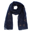 Gold Glitter Flamingos & Pineapples Scarves