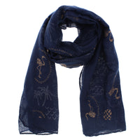 Gold Glitter Flamingos & Pineapples Scarves