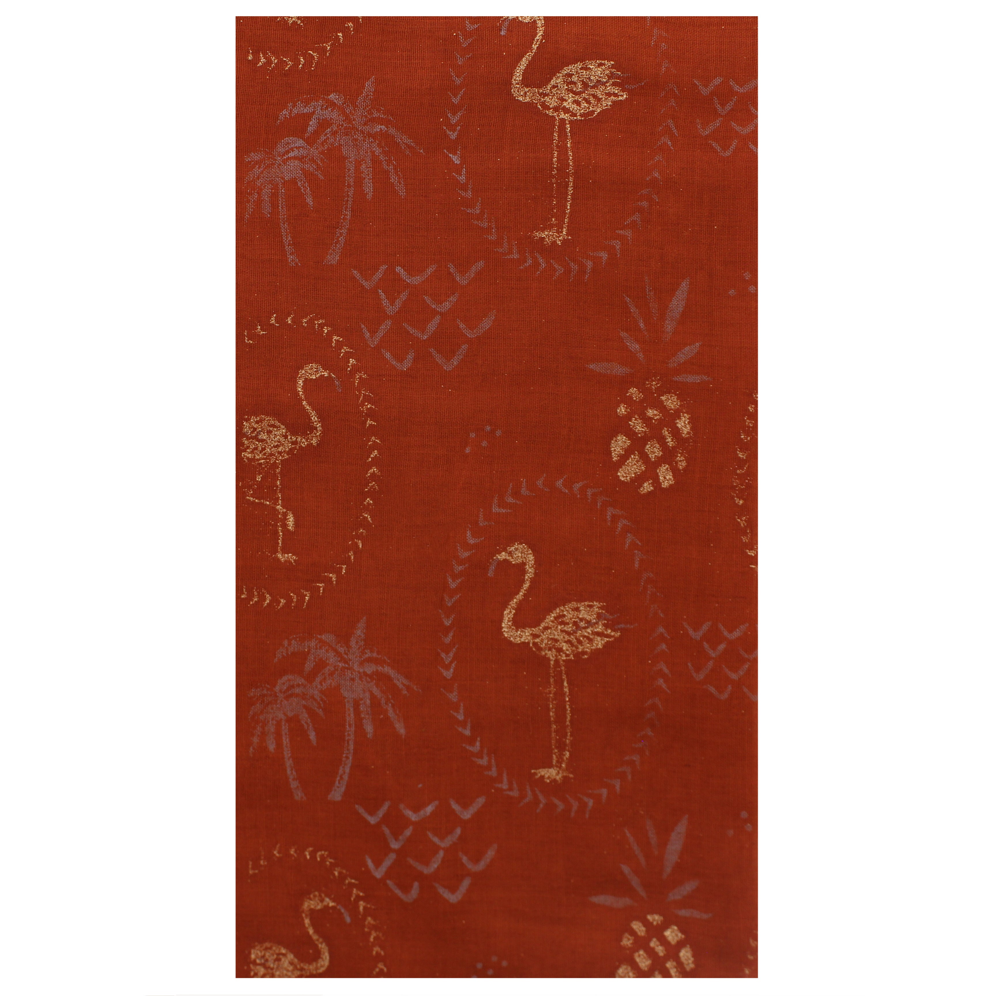 Gold Glitter Flamingos & Pineapples Scarves