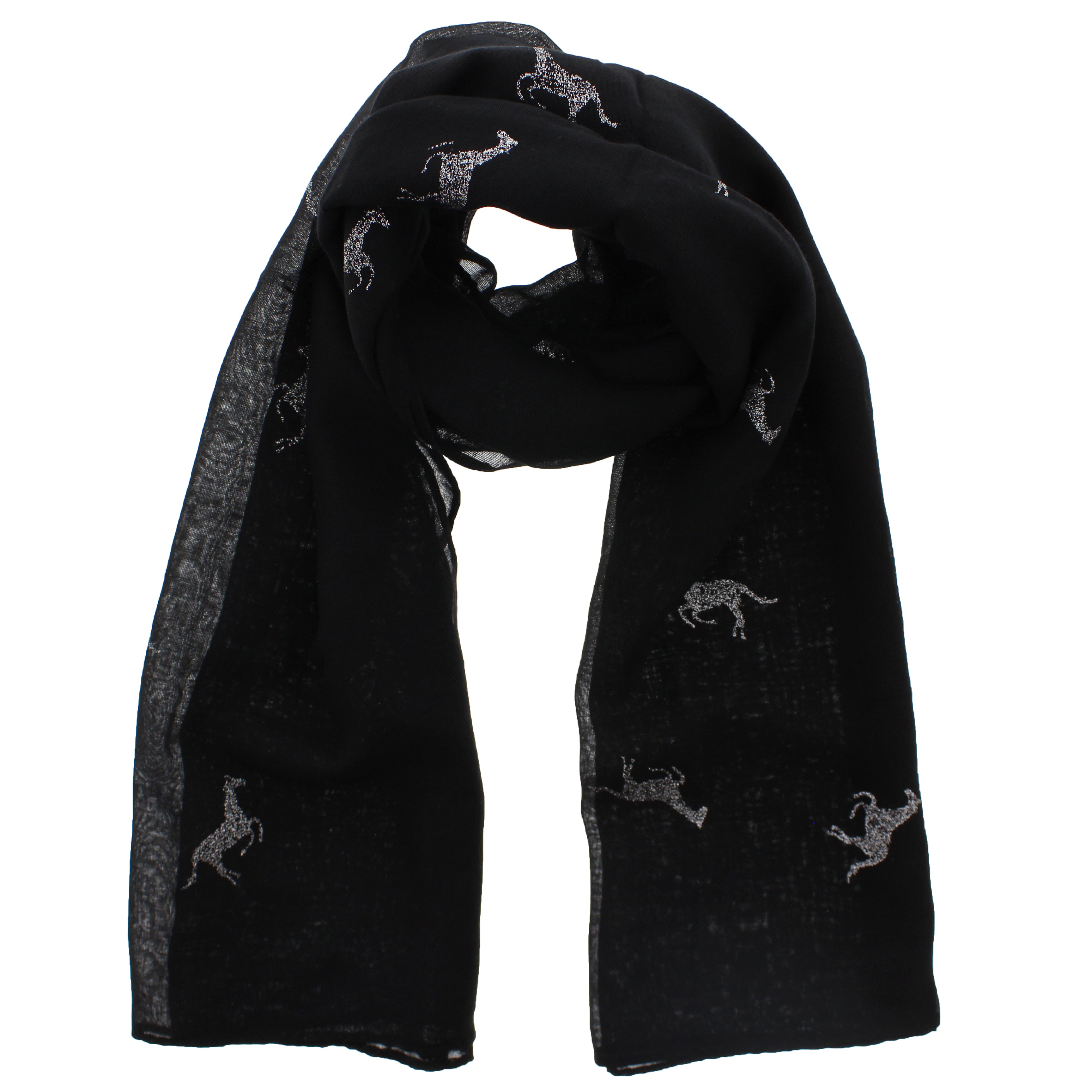 Silver Glitter Horses Scarves