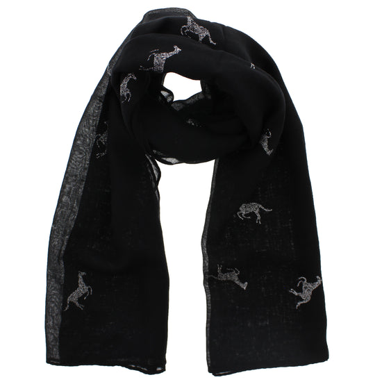 Silver Glitter Horses Scarves