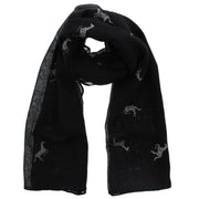 Scarf with Silver Glitter Horses