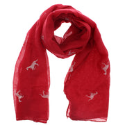 Scarf with Silver Glitter Horses