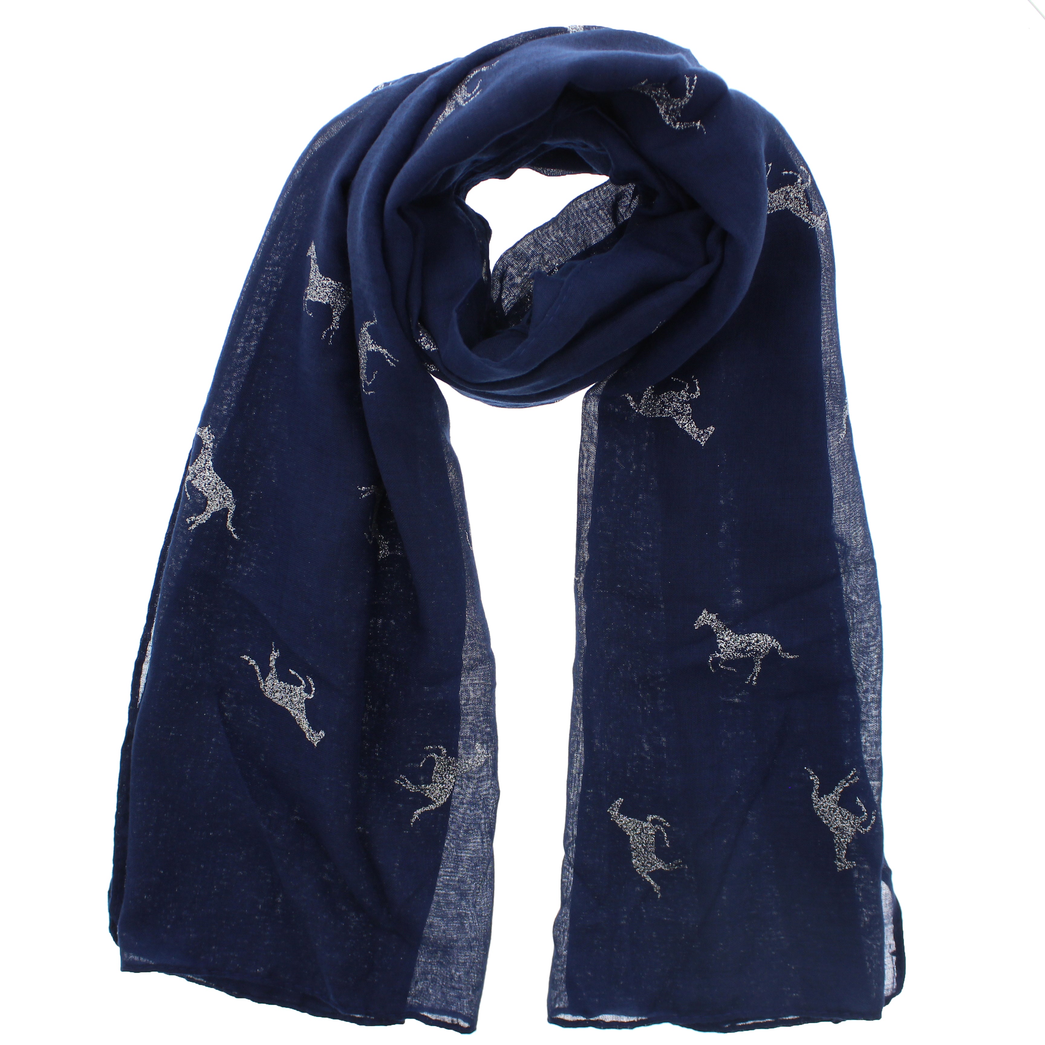 Silver Glitter Horses Scarves