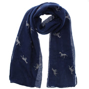 Scarf with Silver Glitter Horses