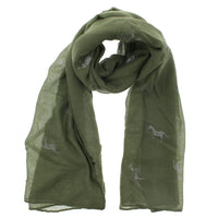 Silver Glitter Horses Scarves