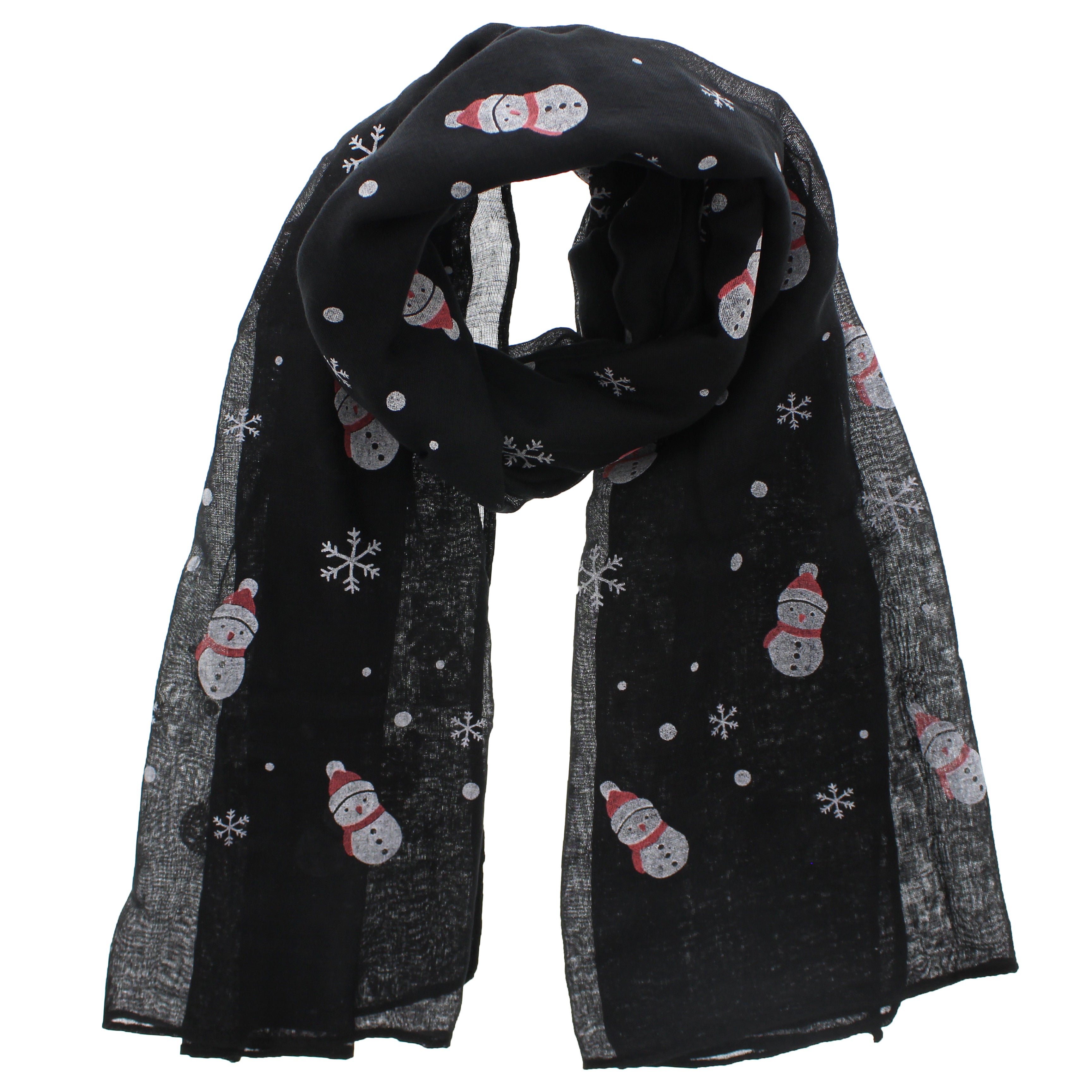 Snowflakes & Snowmen Printed Scarves