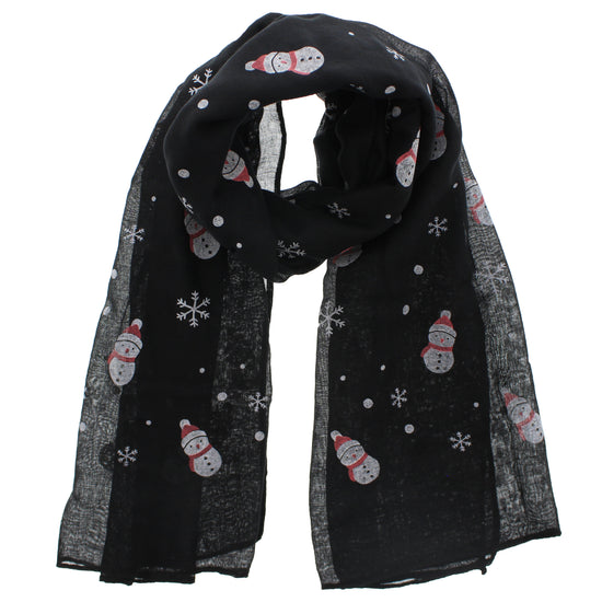 Snowflakes & Snowmen Printed Scarves