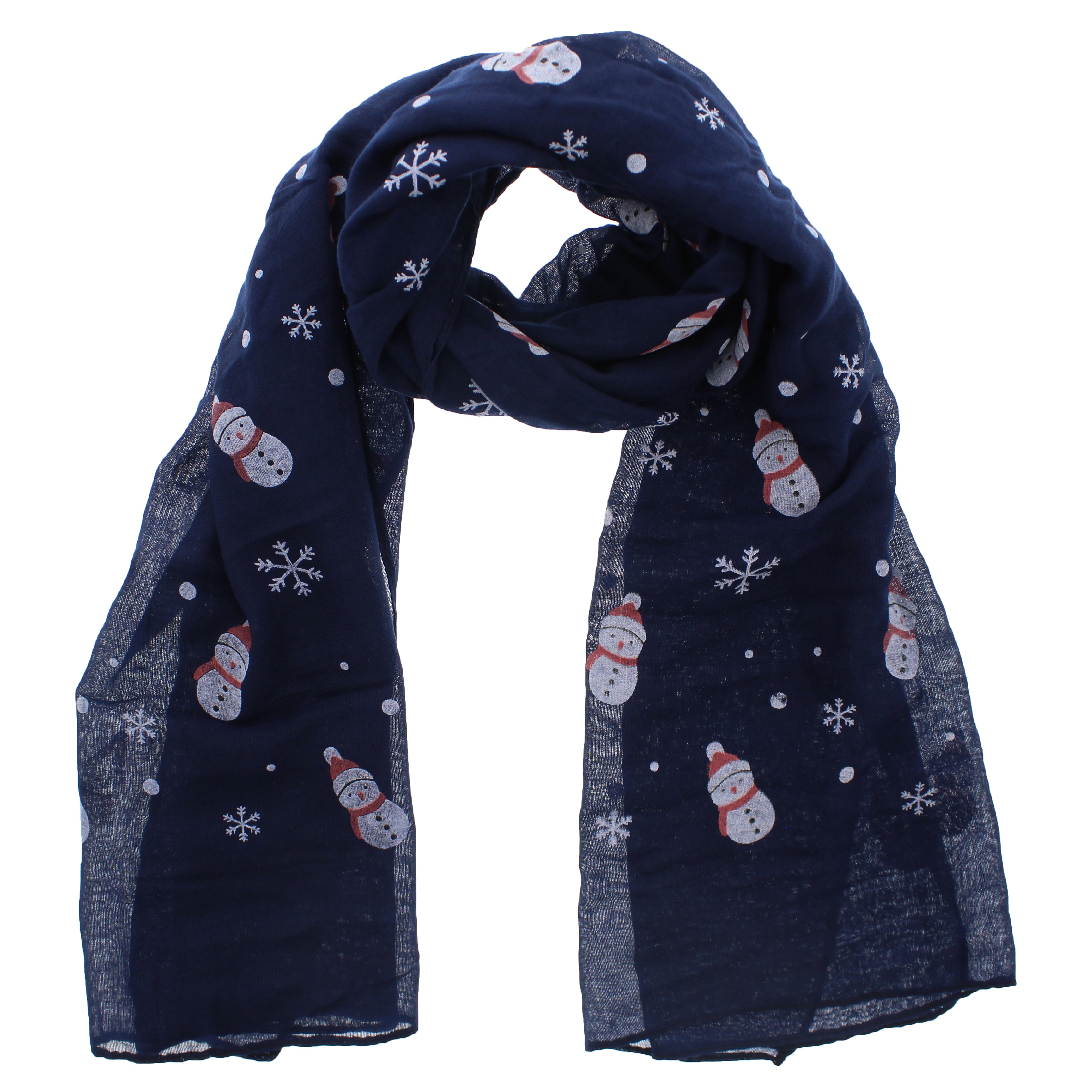 Snowflakes & Snowmen Printed Scarves
