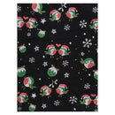 Robins, Stars & Snowflakes Black Printed Scarf