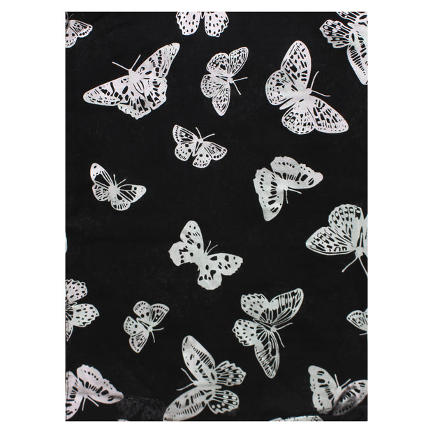 Scarf with Silver Foil Butterflies