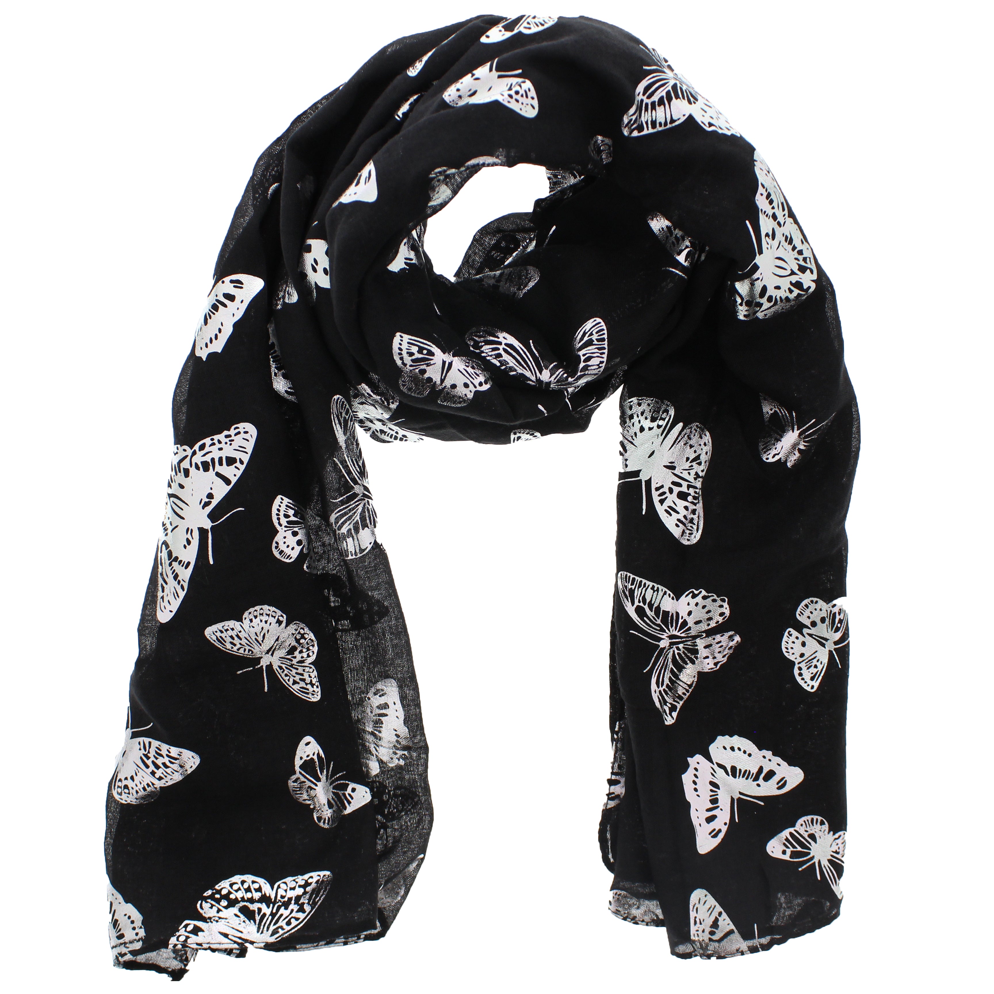 Silver Foil Butterflies Scarves