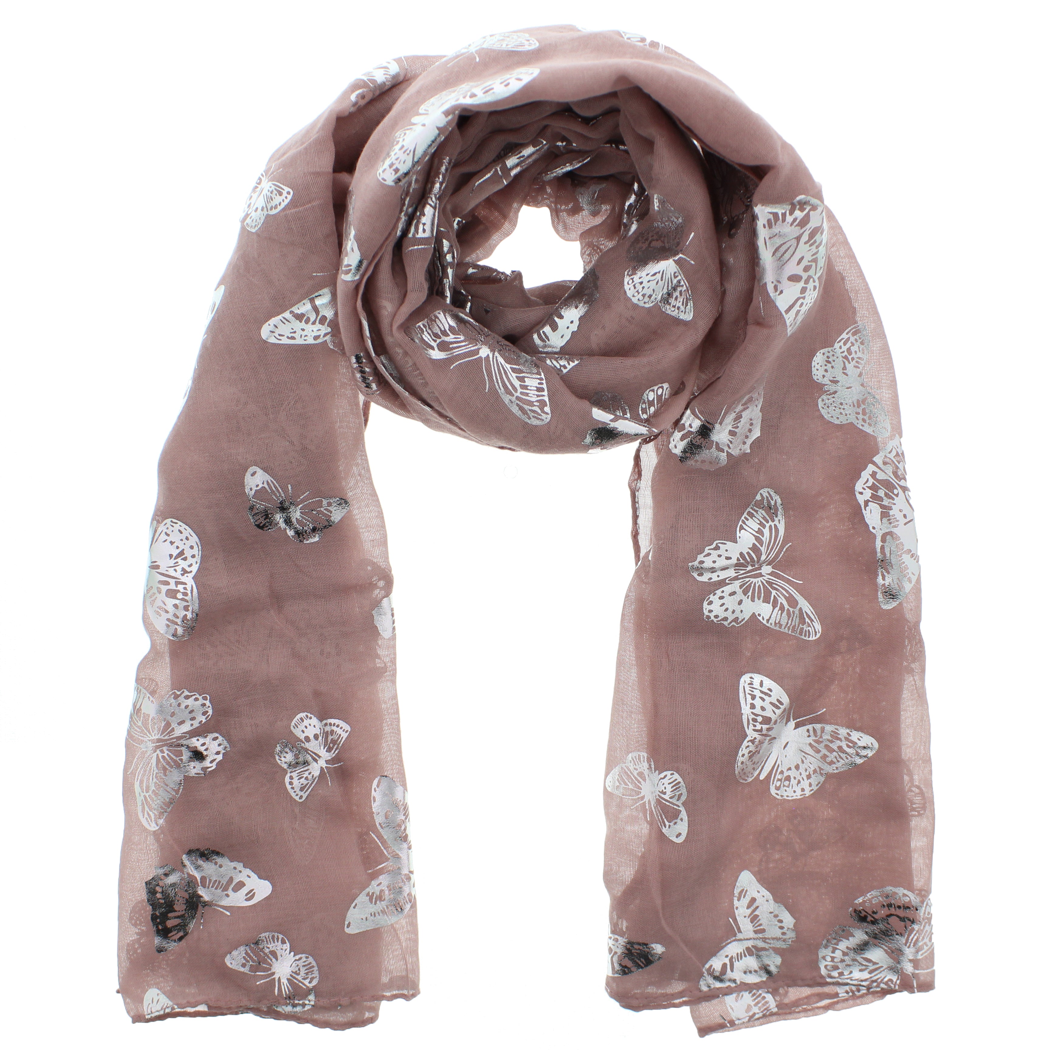 Silver Foil Butterflies Scarves