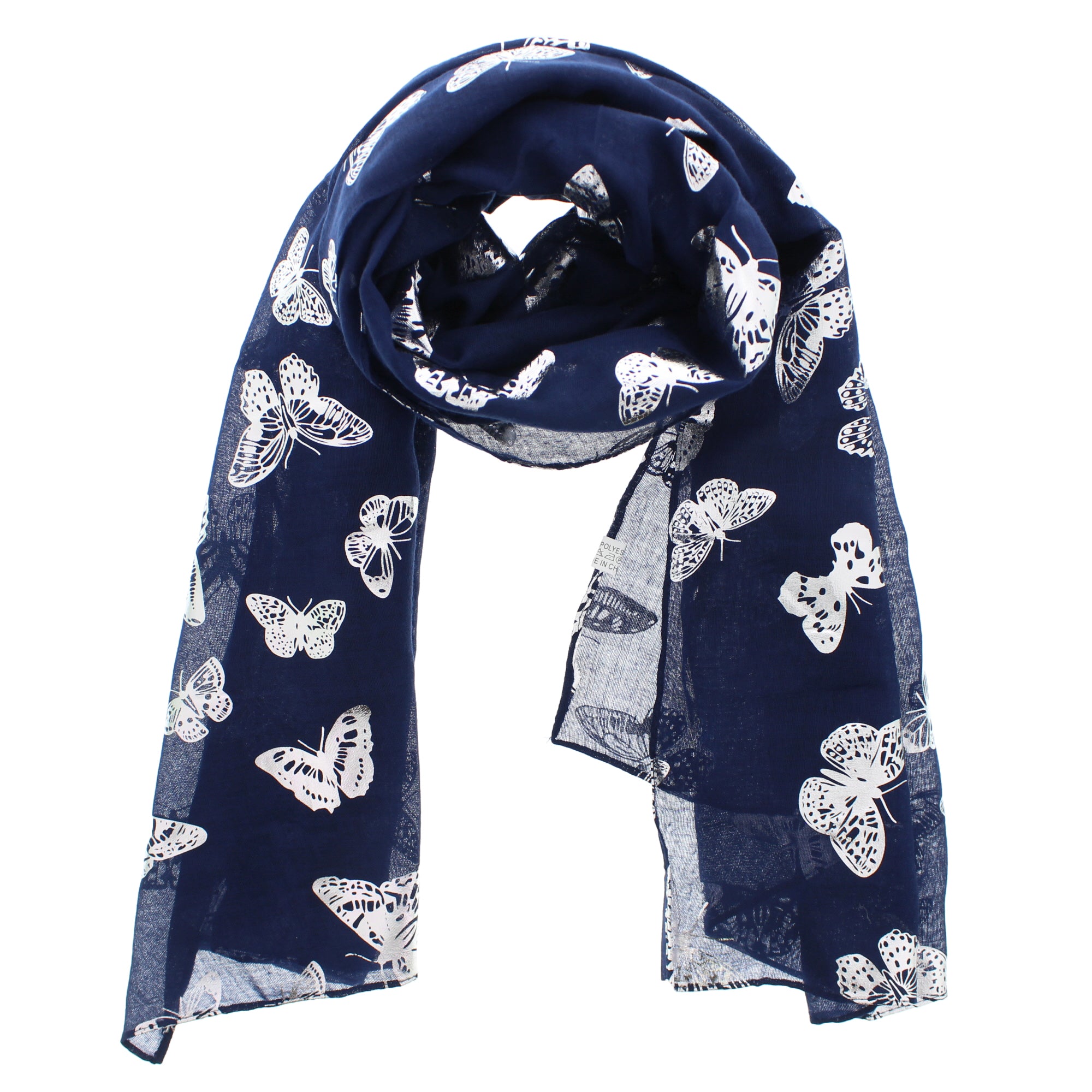 Silver Foil Butterflies Scarves