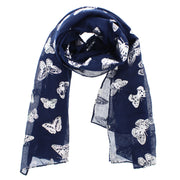 Scarf with Silver Foil Butterflies