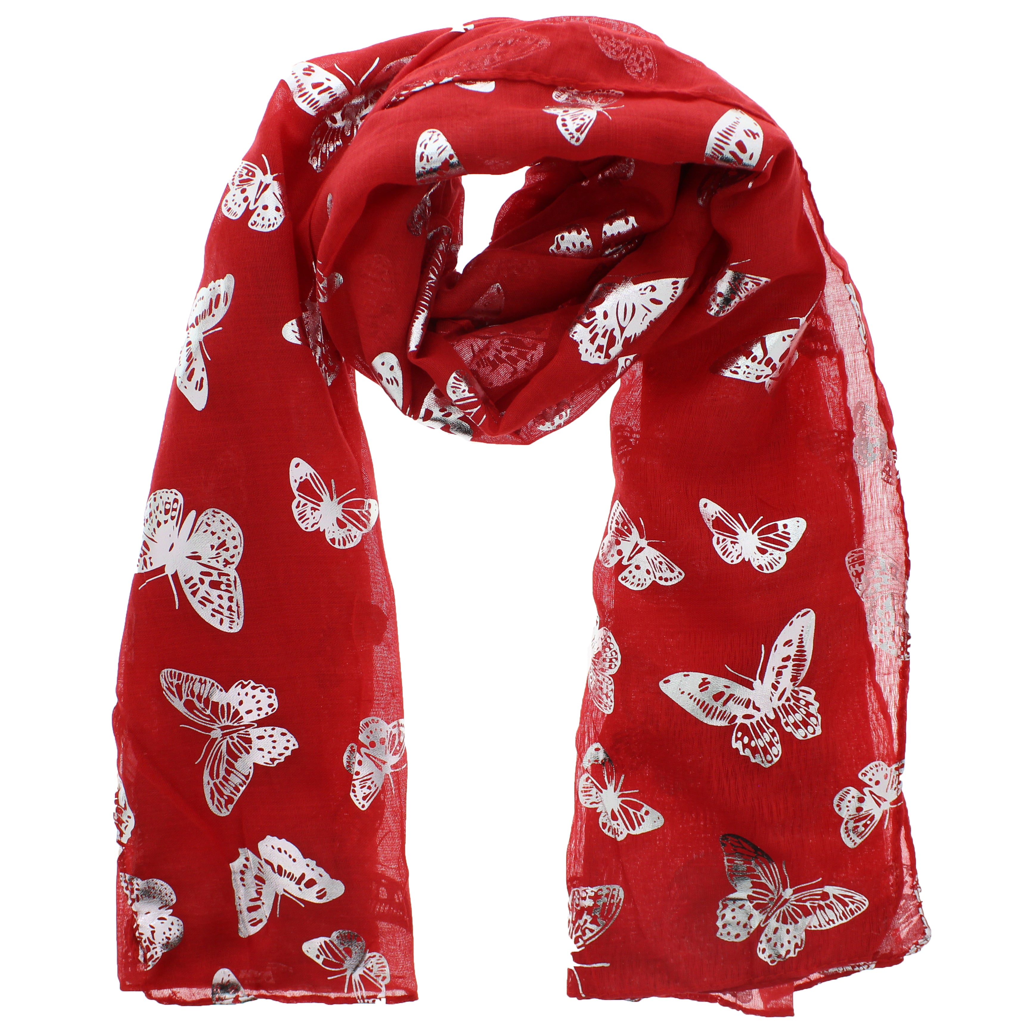 Silver Foil Butterflies Scarves