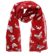 Scarf with Silver Foil Butterflies
