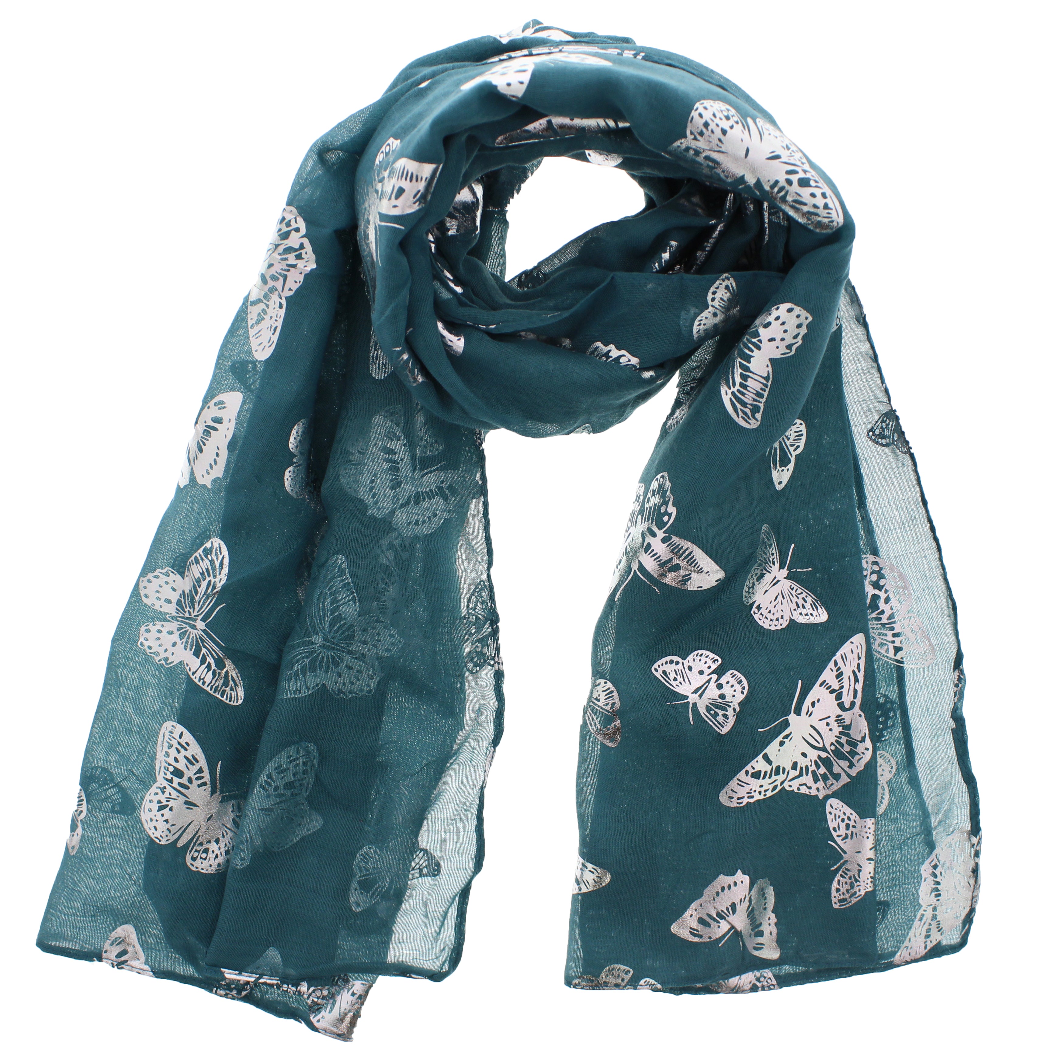 Silver Foil Butterflies Scarves